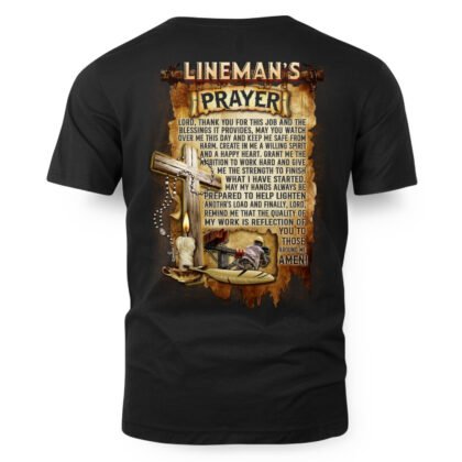 Lineman’s Prayer Christian Apparel – Faith Workwear T-Shirt